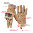 M Khaki Hard Knuckle Tactical Gloves - Full-Finger Protective Gear for Motorcycle, Cycling & Outdoor Sports