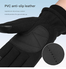 L Grey Winter Fleece Touchscreen Gloves - Warm & Water-Repellent for Cycling & Outdoor Sports