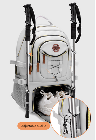 Dark Grey Stylish Large Capacity Backpack - Water-Resistant Oxford Rucksack for Travel, School & Daily Use