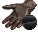 M Dark Brown Premium Men's Genuine Sheepskin Leather Driving & Cycling Gloves