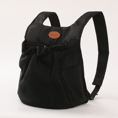 L Black Hands-Free Pet Carrier Backpack for Small Dogs & Cats - Breathable Chest Pack for Outdoor Travel & Hiking