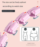 White 24 Sections Adjustable Smart Hula Hoop with Weighted Ball - Never-Fall Fitness Ring with Massage Nodes for Core Training