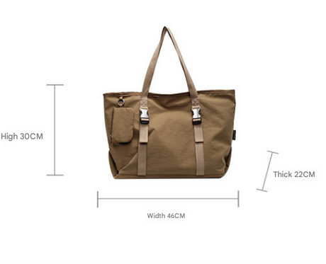 Black Modern Utility Tote Bag for Women - Large Capacity Shoulder Bag with Detachable Pouch for Work, School & Travel
