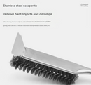 Plastics Handle Heavy Duty BBQ Grill Brush - Stainless Steel Wire Cleaner with Scraper for Effortless Grate Cleaning