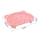 Pink Elevated Cat Litter Trapping Mat - Dual-Layer Scatter Control Tray with Grate