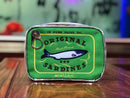 Green Quirky Sardine Tin Novelty Clutch - Fun PU Leather Makeup & Accessory Pouch