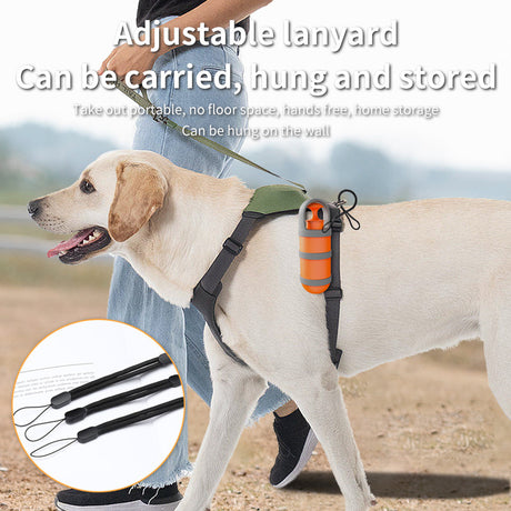 Orange and grey Hygienic Portable Dog Pooper Scooper with Integrated Bag Dispenser - Effortless Pet Waste Cleanup