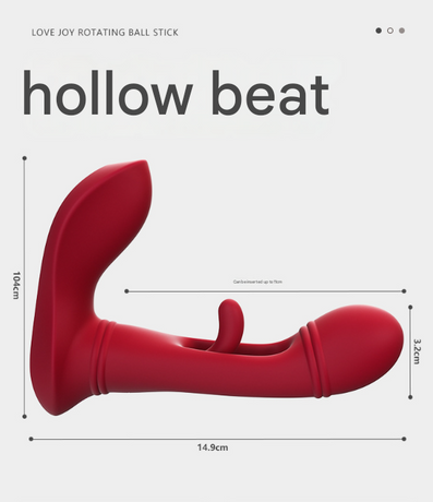 Red  Wearable Vibrating Stimulator with Remote - Dual-Action Couples' Toy