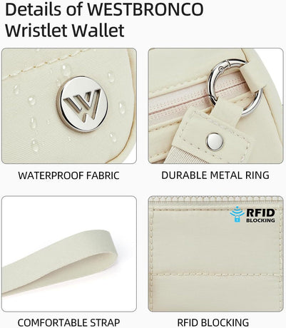 Khaki Elegant WESTBRONCO Quilted Phone Bag Wallet