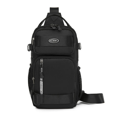 Black Stylish Multi-Functional Men's Chest Bag - Lightweight Crossbody Sling Pack