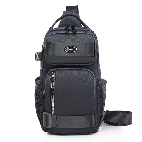 Grey Stylish Multi-Functional Men's Chest Bag - Lightweight Crossbody Sling Pack