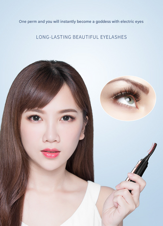 Black Professional Electric Heated Eyelash Curler - 4 Temperature Settings, LED Display, USB-C Rechargeable for Perfectly Curled Lashes