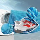 Grey 2piece Durable Sneaker Wash Bag for Washing Machine - Anti-Deformation Shoe Protector with Chenille Fabric