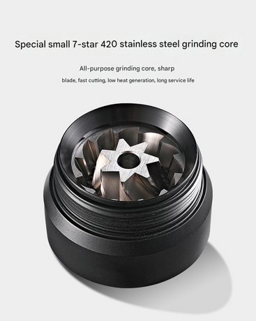 Black Premium 7-Star Manual Coffee Grinder - Portable Bean Mil(R50pro)