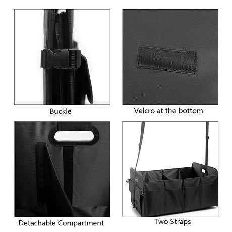 Brown Car Storage Box - Foldable Waterproof Trunk Organizer