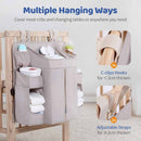 Dark grey Foldable Baby Crib Storage Hanging Bag - Large Capacity Organizer for Cribs and Changing Tables