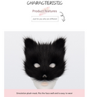 Reddish-brown Halloween Furry Fox Costume Set - Plush Mask, Ears Headband, Tail, and Paws for Cosplay