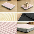 2-Piece White Sponge large pet bed - plush dog mat, detachable, washable, anti-slip base(50*40*8cm)