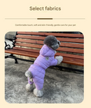 Red Warm Puffer Dog Coat - Waterproof Four-Legged Winter Jumpsuit for Small Dogs