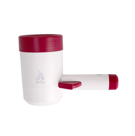 Purple Portable Dog Paw Cleaner Cup - Semi-Automatic 360-degree Rotating Foot Washer with Soft Silicone Bristles