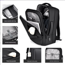 Blue Expandable Business Laptop Backpack with USB Charging Port - Large Capacity Work & Travel Bag for 15.6 Inch Laptops