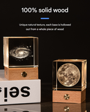 Stroll through the starry sky Luminous 3D Crystal Cube Night Light - Laser Engraved Artwork with Solid Wood Base