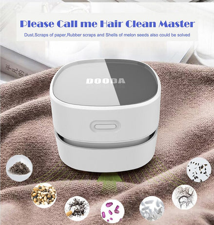 Blue Rechargeable Cordless Mini Desktop Vacuum - Portable Handheld Cleaner for Desk, Keyboard, Crumb & Dust