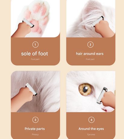 White Precision Pet Paw Trimmer - Waterproof & Rechargeable Grooming Clipper for Dog & Cat Paws, Eyes, and Ears