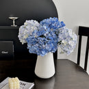 5-Piece Green Premium Lifelike Hydrangea Artificial Flowers- 60cm Long Stem Faux Floral Bouquet for Home, Wedding & Vase Decor
