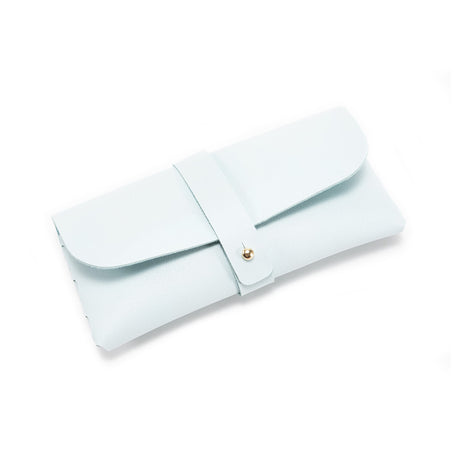 3-Piece Sky blue Chic & Sleek PU Leather Soft Eyeglass Case - Protective Pouch for Sunglasses & Reading Glasses