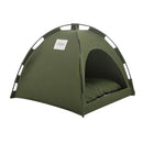 Green Premium Portable Pet Tent Bed with Cooling Mat - Breathable Foldable Outdoor Indoor Cat Dog House Shelter for Summer(Size: M)