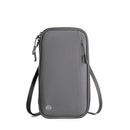 Grey RFID Blocking Travel Wallet - Multi-functional Large Capacity Passport Holder & Card Organizer with Adjustable Strap for Men & Women