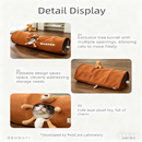 Green bamboo panda Premium Soft Suede Cat Tunnel - Collapsible Play Tube with Peek-a-Boo Hole & Hanging Ball(0.8m)