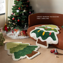 White Snowman Festive Christmas Shaped Floor Mat - Plush Non-Slip Holiday Accent Rug(Style 3)