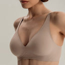 Light skin tone Women's Seamless Wireless Comfort Bra - Flexible Gel Support Deep V T-Shirt Bra(Size: S)