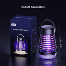 Black Rechargeable 3-in-1 Bug Zapper Lantern - Portable UV Mosquito Killer with Camping Light & SOS Mode