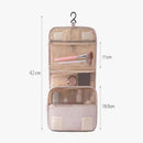 Pink Portable Hanging Travel Toiletry Bag - Large Capacity Cosmetic & Wash Organizer with Sturdy Hook