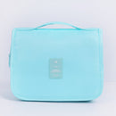 Bright blue Portable Hanging Travel Toiletry Bag - Large Capacity Cosmetic & Wash Organizer with Sturdy Hook