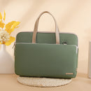 Green Chic Padded Laptop Bag for 15.6-Inch Notebooks - Versatile Shoulder Briefcase with Trolley Strap