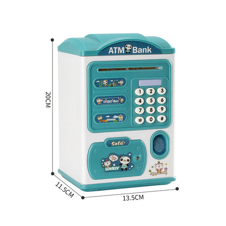 Blue panda Kids Smart ATM Piggy Bank - Automatic Bill Scroll, Password & Fingerprint Unlock with Fun Features