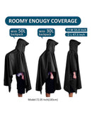 Black 3-in-1 Multifunctional Outdoor Rain Poncho - Ground Mat & Shelter - Lightweight & Waterproof for Hiking & Camping