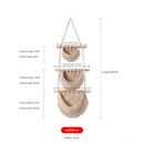Three-layer cotton rope style Bohemian Hanging Fruit Basket – Wall-Mounted Woven Storage Net Pocket for Kitchen & Home Decor