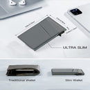 Black Ultra-Slim RFID Blocking Pop-Up Wallet - Automatic Card Holder with Metal Case & Secure Screw Base