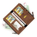 Black Women's Stylish Long Wallet - Multi-Card Slot PU Leather Clutch with Phone Pocket & Coin Zipper