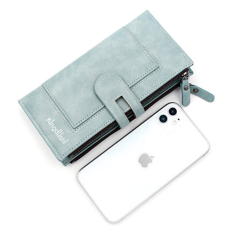 Red Women's Stylish Long Wallet - Multi-Card Slot PU Leather Clutch with Phone Pocket & Coin Zipper