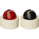 Two red pieces and two black pieces Powerful Suction Kitchen Knife Sharpener - Tungsten Steel Fast Sharpening Tool for Household Knives & Scissors