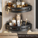 Gun grey Premium No-Drill Corner Shower Caddy - Thickened ABS Bathroom Storage Shelf with Hooks, Quick Wall Mount Organiser