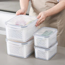 Blue Food-Grade Refrigerator Storage Container Set – Ventilated, Leak-Proof & Microwave-Safe Produce Keeper for Fruits, Vegetables & Meat (3-Piece Set)