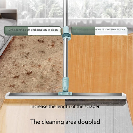 2 PCS Multi-Surface Silicone Squeegee Broom - Extendable & 180 degree Rotatable for Wet/Dry Cleaning(50cm)