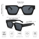 Transparent frame with grayish blue patches Classic Square Frame Sunglasses - Unisex UV400 Protection, Lightweight & Face-Slimming Design - High Definition Vision Eyewear